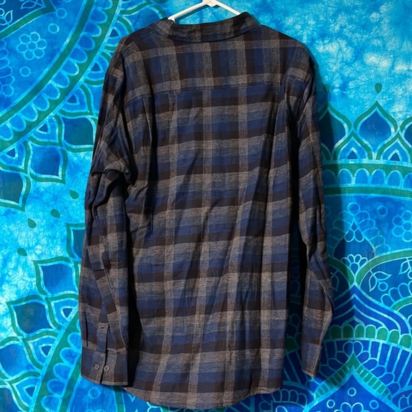 Blue, Black, Gray Button Up Flannel - Picture 10 of 12